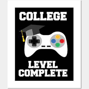 College Level Complete Video Game Gamer Men Graduation Posters and Art